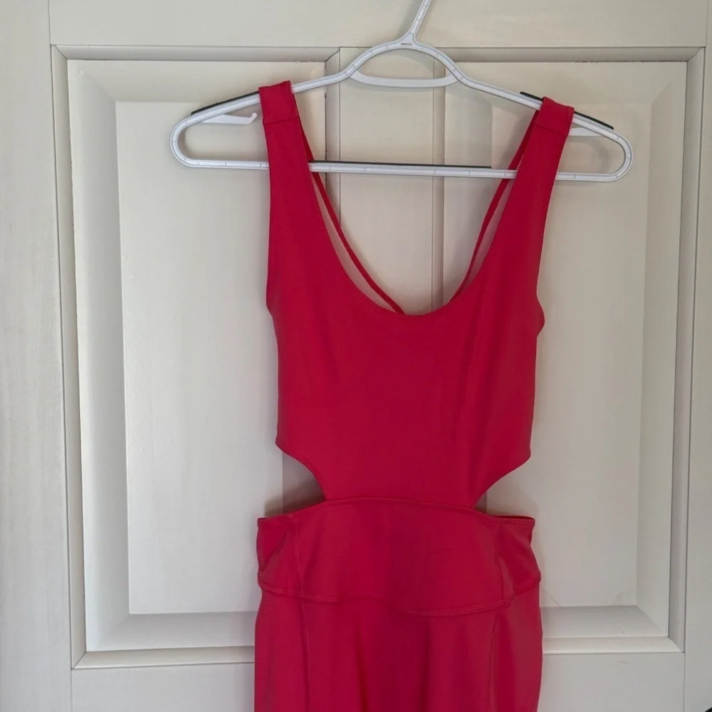 New! Free Movement x Free People Back It Up Jumpsuit Bright Pink 45452